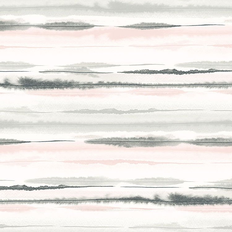 Lillian August Peel & Stick Horizon Stripe Pink Sunset Wallpaper