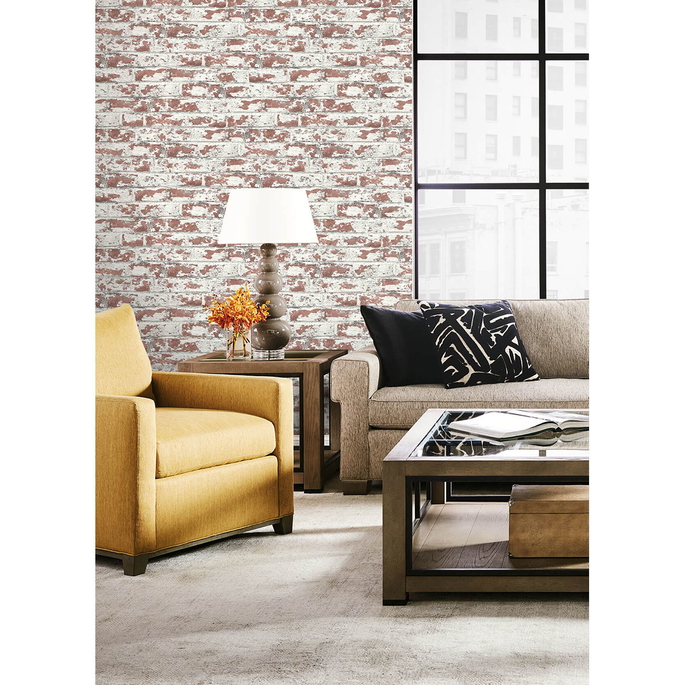 Lillian August Peel &amp; Stick Soho Brick Terra Cotta Wallpaper image 2 of 5
