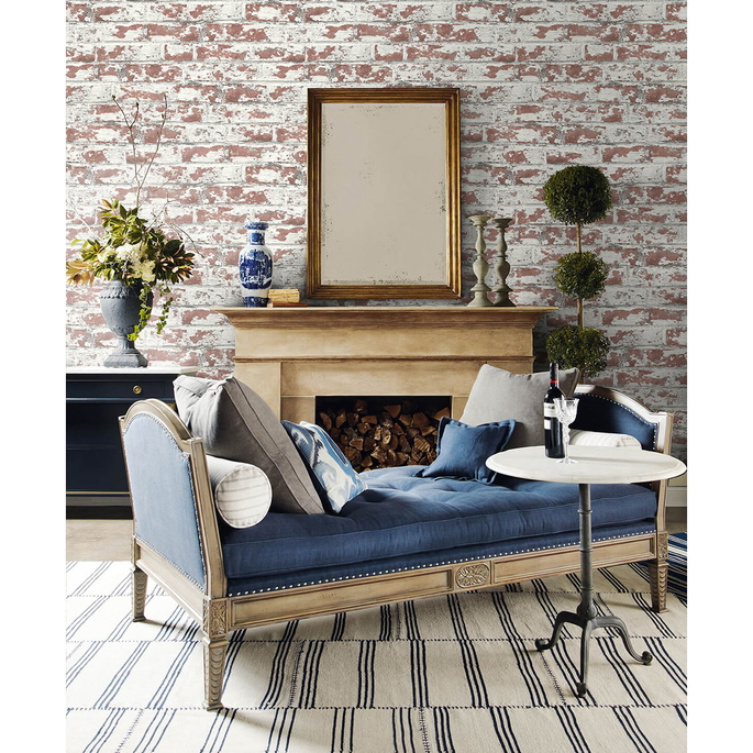 Lillian August Peel &amp; Stick Soho Brick Terra Cotta Wallpaper image 4 of 5