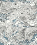 Lillian August Peel & Stick Faux Marble Lunar Rock & Cerulean Wallpaper