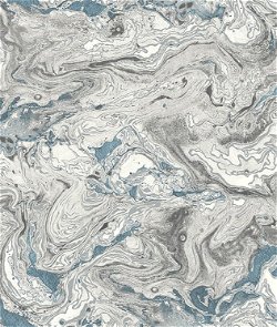 Lillian August Peel & Stick Faux Marble Lunar Rock & Cerulean Wallpaper