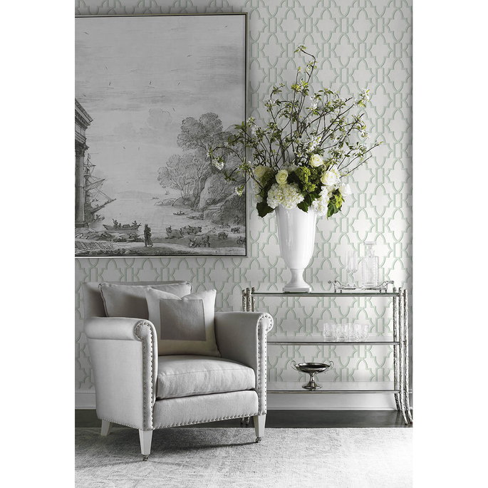 Lillian August Peel &amp; Stick Coastal Lattice Seaglass Wallpaper image 2 of 5