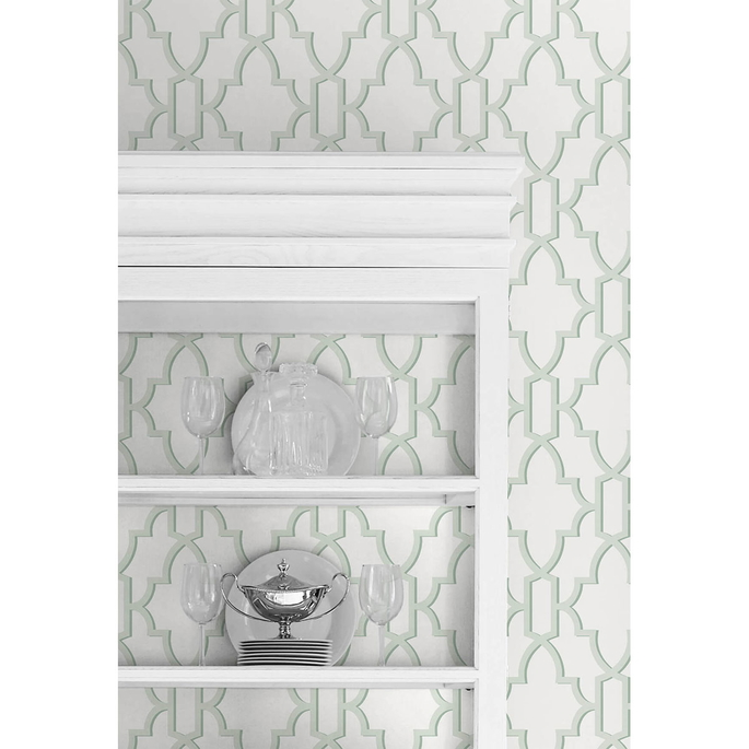 Lillian August Peel &amp; Stick Coastal Lattice Seaglass Wallpaper image 4 of 5
