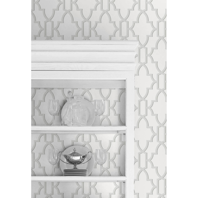 Lillian August Peel &amp; Stick Coastal Lattice Harbor Mist Wallpaper image 4 of 5