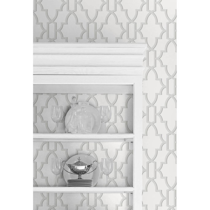 Lillian August Peel &amp; Stick Coastal Lattice Harbor Mist Wallpaper image 4 of 5
