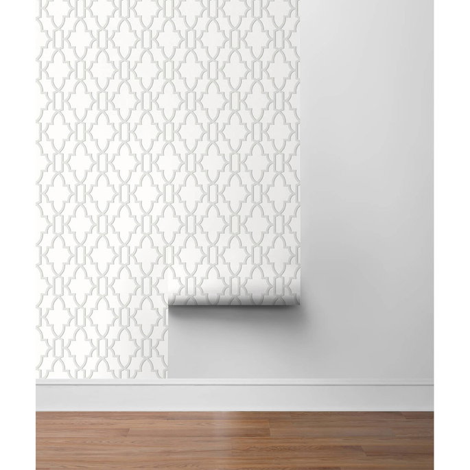 Lillian August Peel &amp; Stick Coastal Lattice Harbor Mist Wallpaper image 5 of 5