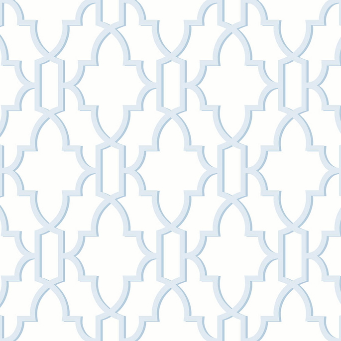 Lillian August Peel &amp; Stick Coastal Lattice Hampton Blue Wallpaper image 1 of 5