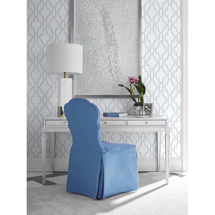 Lillian August Peel &amp; Stick Coastal Lattice Hampton Blue Wallpaper image 2 of 5