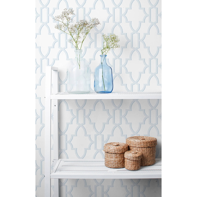 Lillian August Peel &amp; Stick Coastal Lattice Hampton Blue Wallpaper image 3 of 5