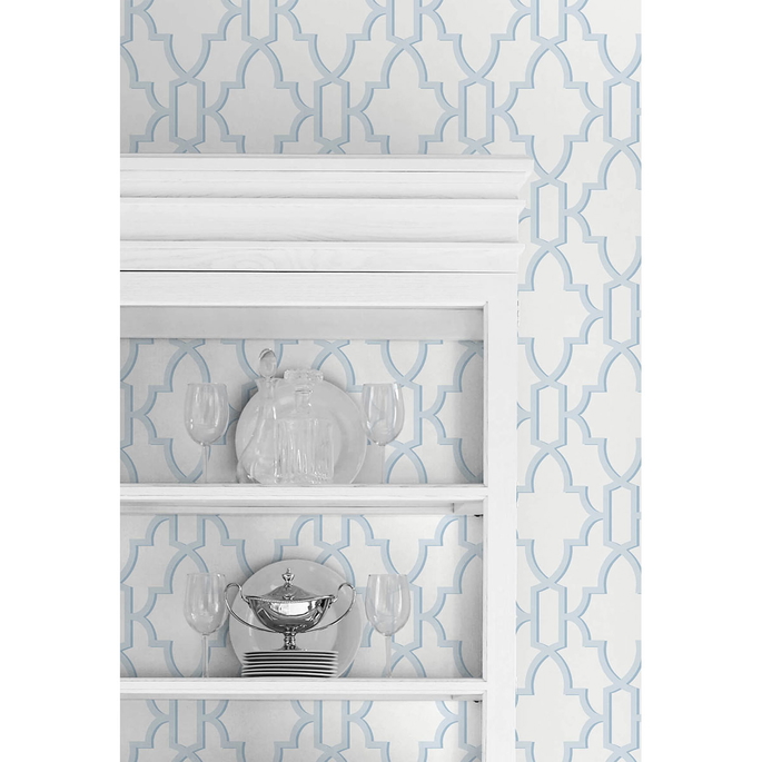 Lillian August Peel &amp; Stick Coastal Lattice Hampton Blue Wallpaper image 4 of 5