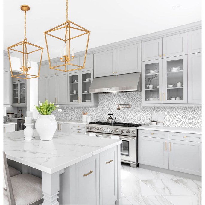 Lillian August Peel &amp; Stick Porto Tile Harbor Mist Wallpaper image 2 of 4