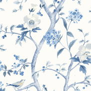 Lillian August Peel & Stick Floral Trail Bluestone Wallpaper