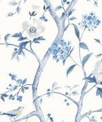Lillian August Peel & Stick Floral Trail Bluestone Wallpaper