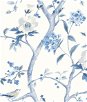 Lillian August Peel & Stick Floral Trail Bluestone Wallpaper
