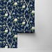 Lillian August Peel &amp; Stick Floral Trail Navy Blue &amp; Spring Green Wallpaper thumbnail image 2 of 4