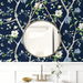 Lillian August Peel &amp; Stick Floral Trail Navy Blue &amp; Spring Green Wallpaper thumbnail image 3 of 4