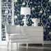 Lillian August Peel &amp; Stick Floral Trail Navy Blue &amp; Spring Green Wallpaper thumbnail image 4 of 4