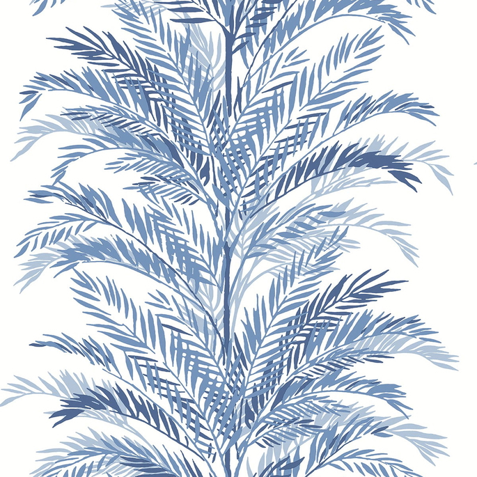 Lillian August Peel &amp; Stick Keana Palm Coastal Blue Wallpaper image 1 of 4