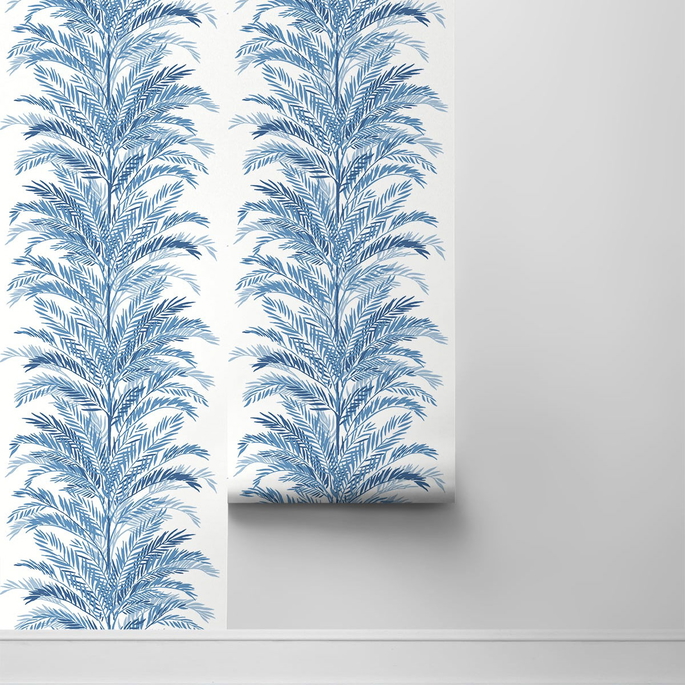 Lillian August Peel &amp; Stick Keana Palm Coastal Blue Wallpaper image 2 of 4