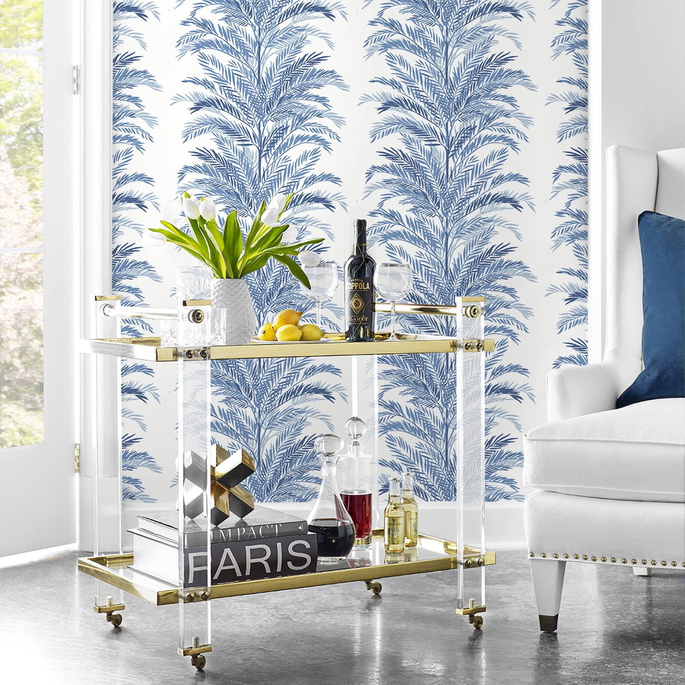 Lillian August Peel &amp; Stick Keana Palm Coastal Blue Wallpaper image 3 of 4