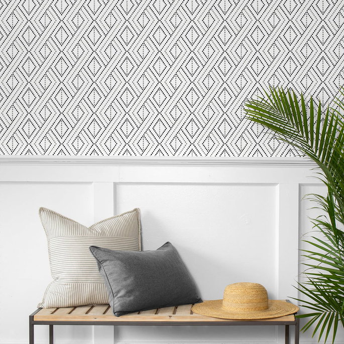 Lillian August Peel &amp; Stick Boho Grid Alloy Wallpaper image 4 of 4