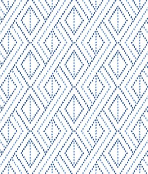 Lillian August Peel & Stick Boho Grid Denim Blue Wallpaper
