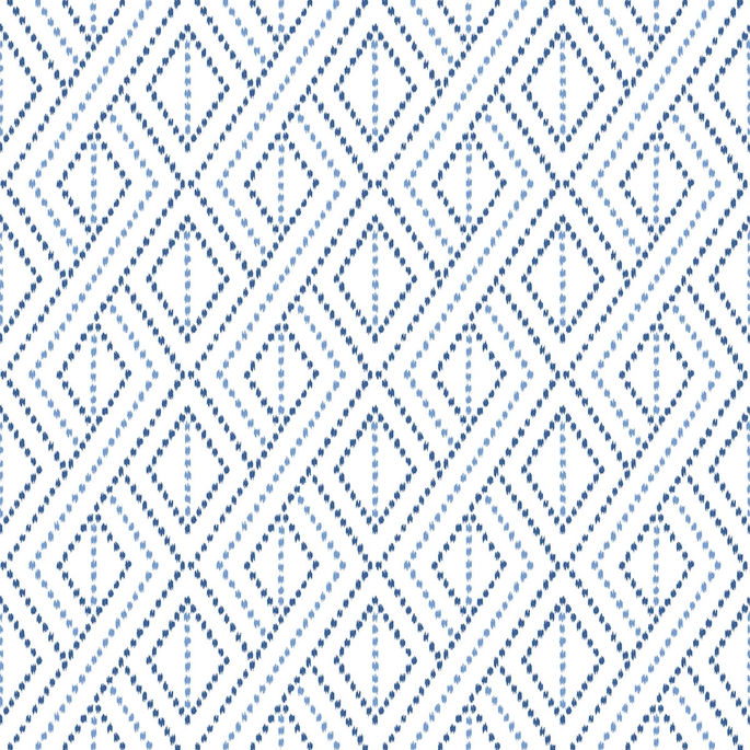 Lillian August Peel &amp; Stick Boho Grid Denim Blue Wallpaper image 1 of 4