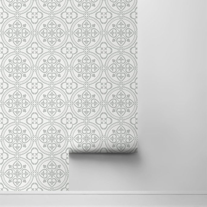 Lillian August Peel &amp; Stick Villa Mar Tile Harbor Mist Wallpaper image 2 of 4