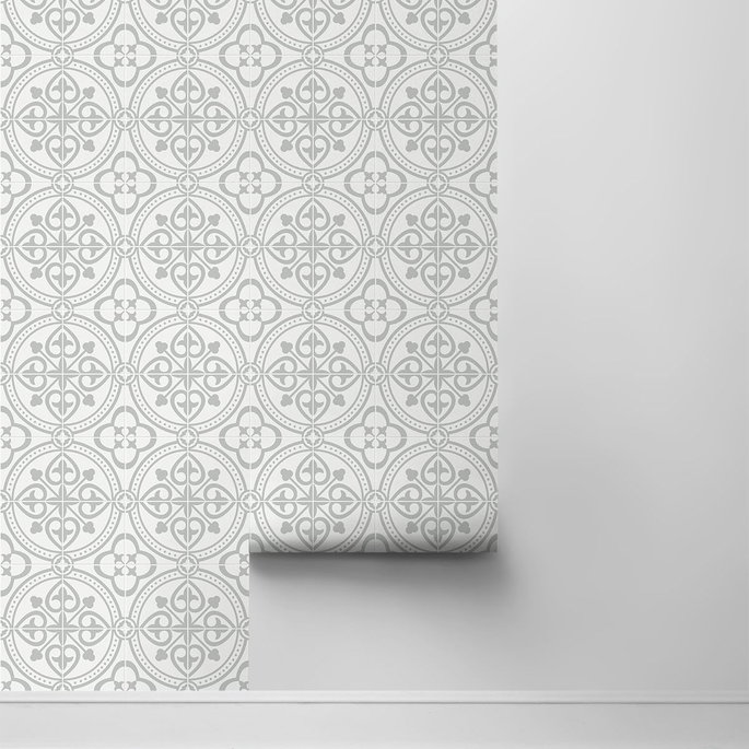 Lillian August Peel &amp; Stick Villa Mar Tile Harbor Mist Wallpaper image 2 of 4