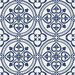 Lillian August Peel & Stick Villa Mar Tile Denim Blue Wallpaper