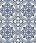 Lillian August Peel & Stick Villa Mar Tile Denim Blue Wallpaper