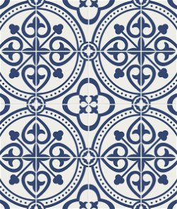 Lillian August Peel & Stick Villa Mar Tile Denim Blue Wallpaper