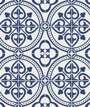 Lillian August Peel & Stick Villa Mar Tile Denim Blue Wallpaper