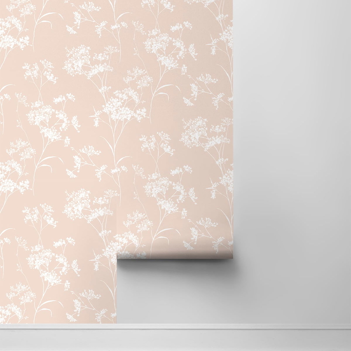 Lillian August Peel &amp; Stick Floral Mist Peach Petal Wallpaper image 2 of 4