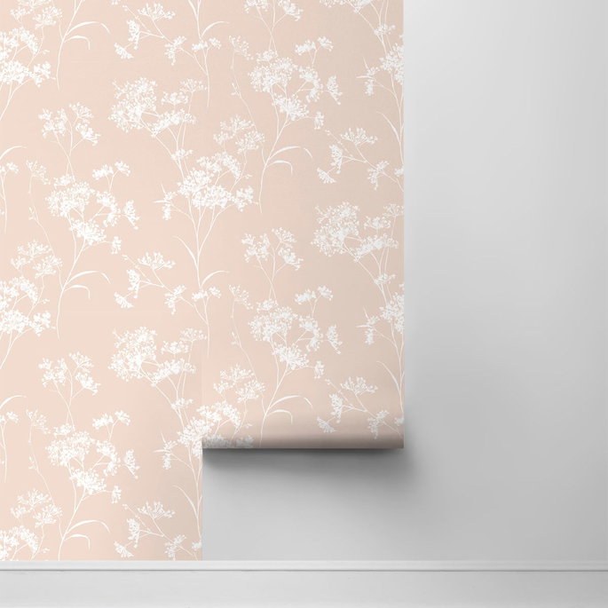 Lillian August Peel &amp; Stick Floral Mist Peach Petal Wallpaper image 2 of 4