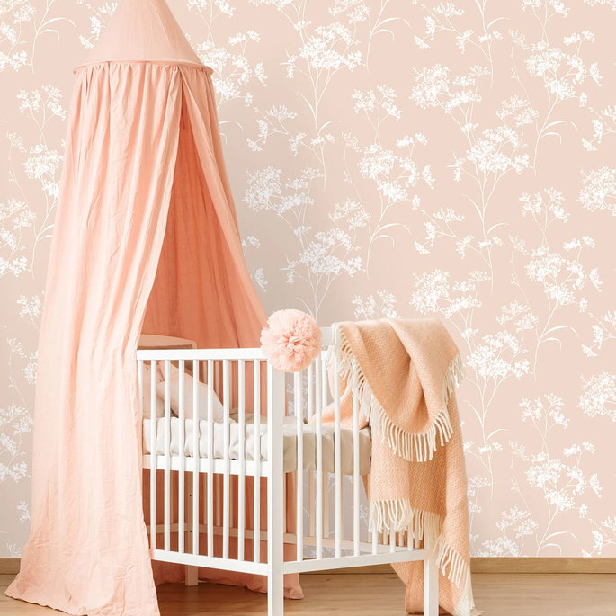 Lillian August Peel &amp; Stick Floral Mist Peach Petal Wallpaper image 3 of 4
