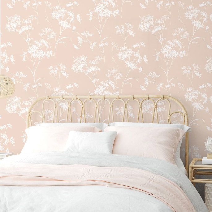 Lillian August Peel &amp; Stick Floral Mist Peach Petal Wallpaper image 4 of 4