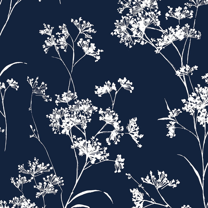 Lillian August Peel &amp; Stick Floral Mist Hampton Blue Wallpaper image 1 of 4