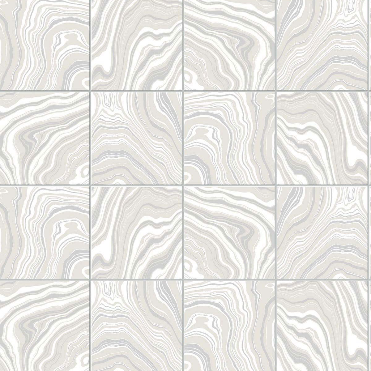 Lillian August Peel & Stick Marbled Tile Quartz Wallpaper