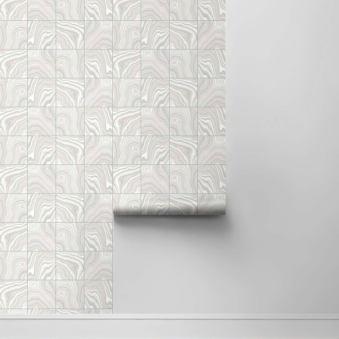 Lillian August Peel &amp; Stick Marbled Tile Quartz Wallpaper image 2 of 4