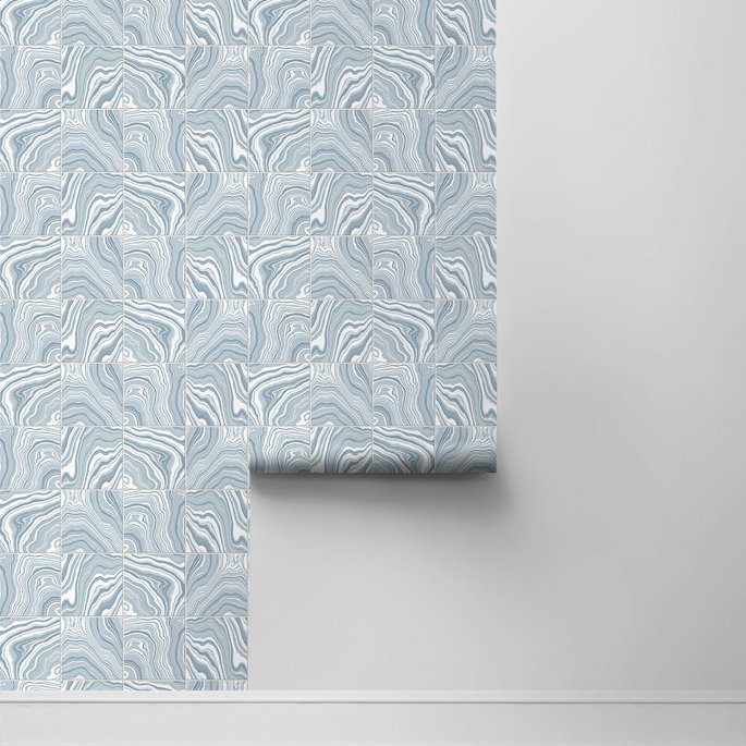 Lillian August Peel &amp; Stick Marbled Tile Lakeside Wallpaper image 2 of 4