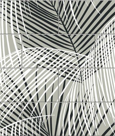 Lillian August Peel & Stick Palm Tile Ebony & Fieldstone Wallpaper