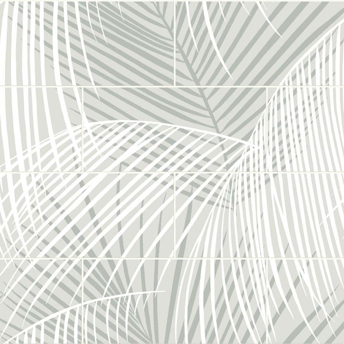Lillian August Peel &amp; Stick Palm Tile Sea Salt Wallpaper image 1 of 4