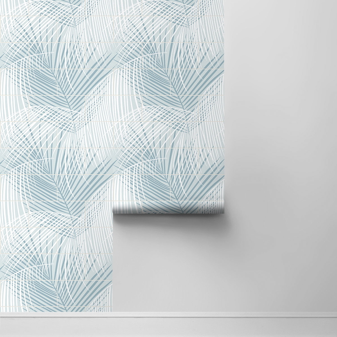 Lillian August Peel &amp; Stick Palm Tile Summer Skies Wallpaper image 2 of 4