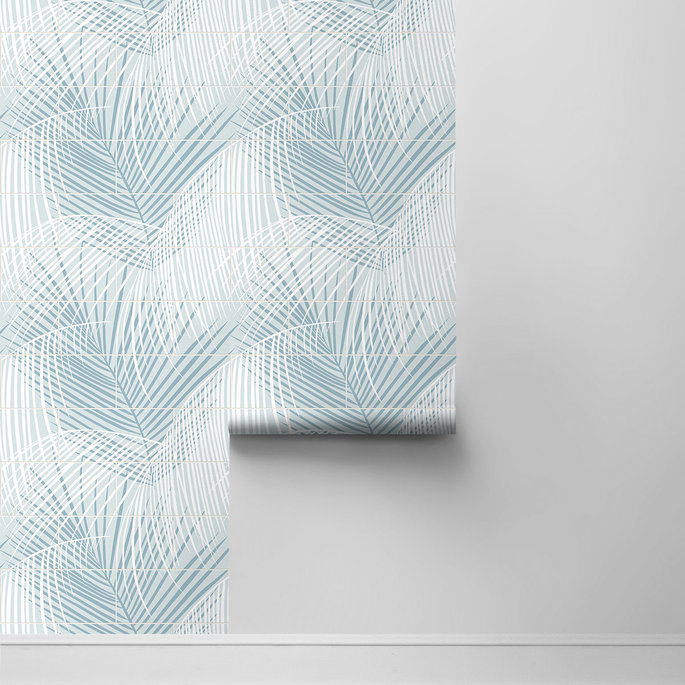 Lillian August Peel &amp; Stick Palm Tile Summer Skies Wallpaper image 2 of 4
