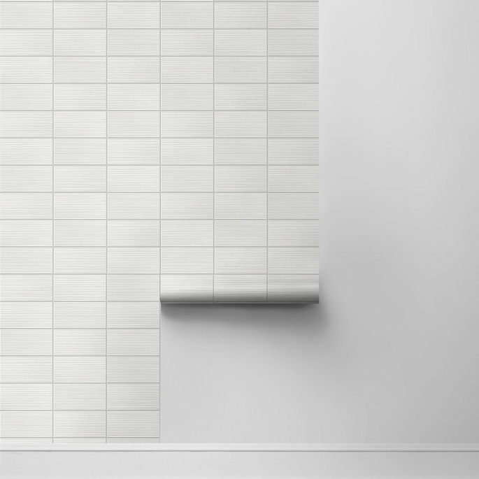Lillian August Peel &amp; Stick Rib Tile Morning Fog Wallpaper image 2 of 4