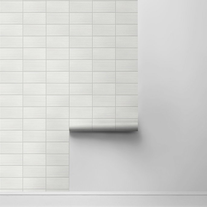 Lillian August Peel &amp; Stick Rib Tile Morning Fog Wallpaper image 2 of 4