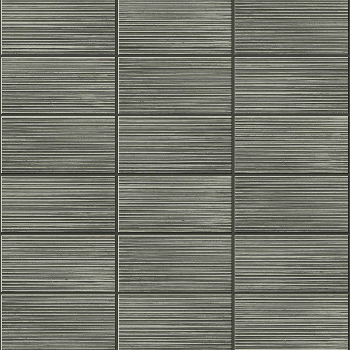 Lillian August Peel &amp; Stick Rib Tile Charcoal Wallpaper image 1 of 4
