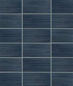 Lillian August Peel & Stick Rib Tile Denim Blue Wallpaper