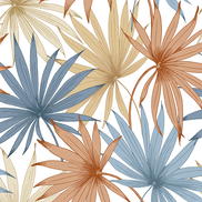 Lillian August Peel & Stick Tropic Palm Toss Charlotte Blue & Soft Melon Wallpaper